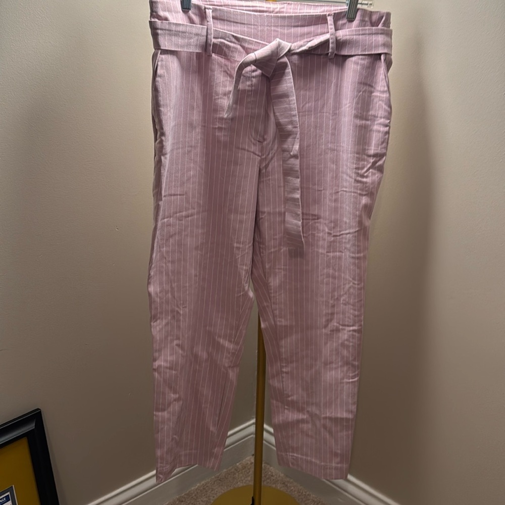 Women’s XL PETITE pink pinstripe work pants